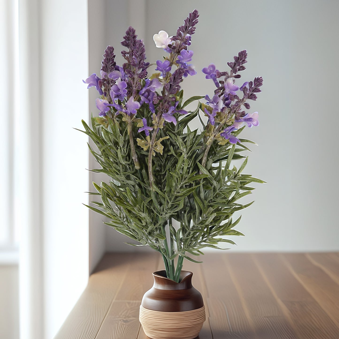 Ramo DE Flores Artificiales, Blanco, Morado, Polietileno+Hierro, Realista, Puro Y Elegante, para Crear FÁCILMENTE UN Ambiente ROMÁNTICO Y Elegante