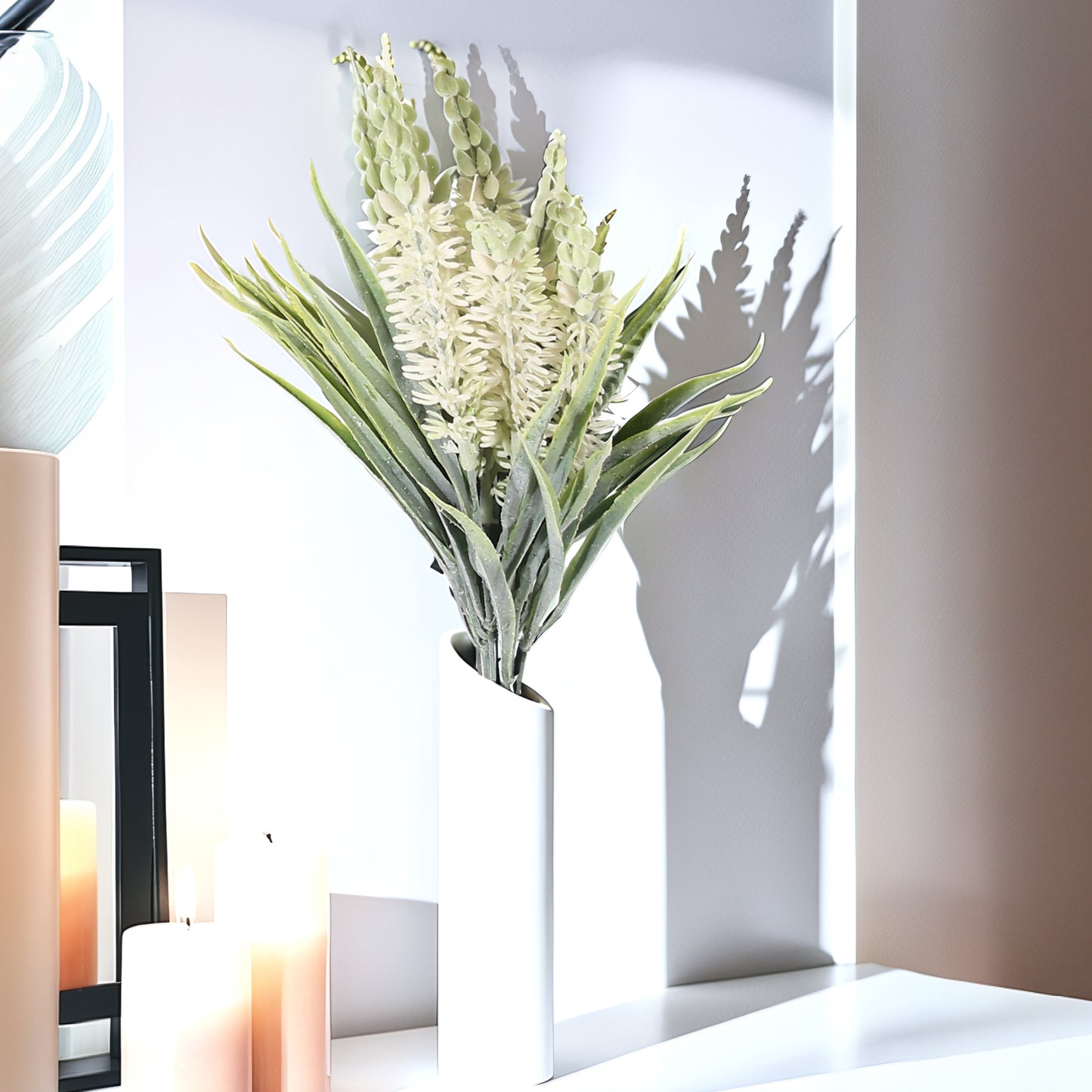 Ramo DE Flores Artificiales, Blanco, Morado, Polietileno+Hierro, Realista, Puro Y Elegante, para Crear FÁCILMENTE UN Ambiente ROMÁNTICO Y Elegante