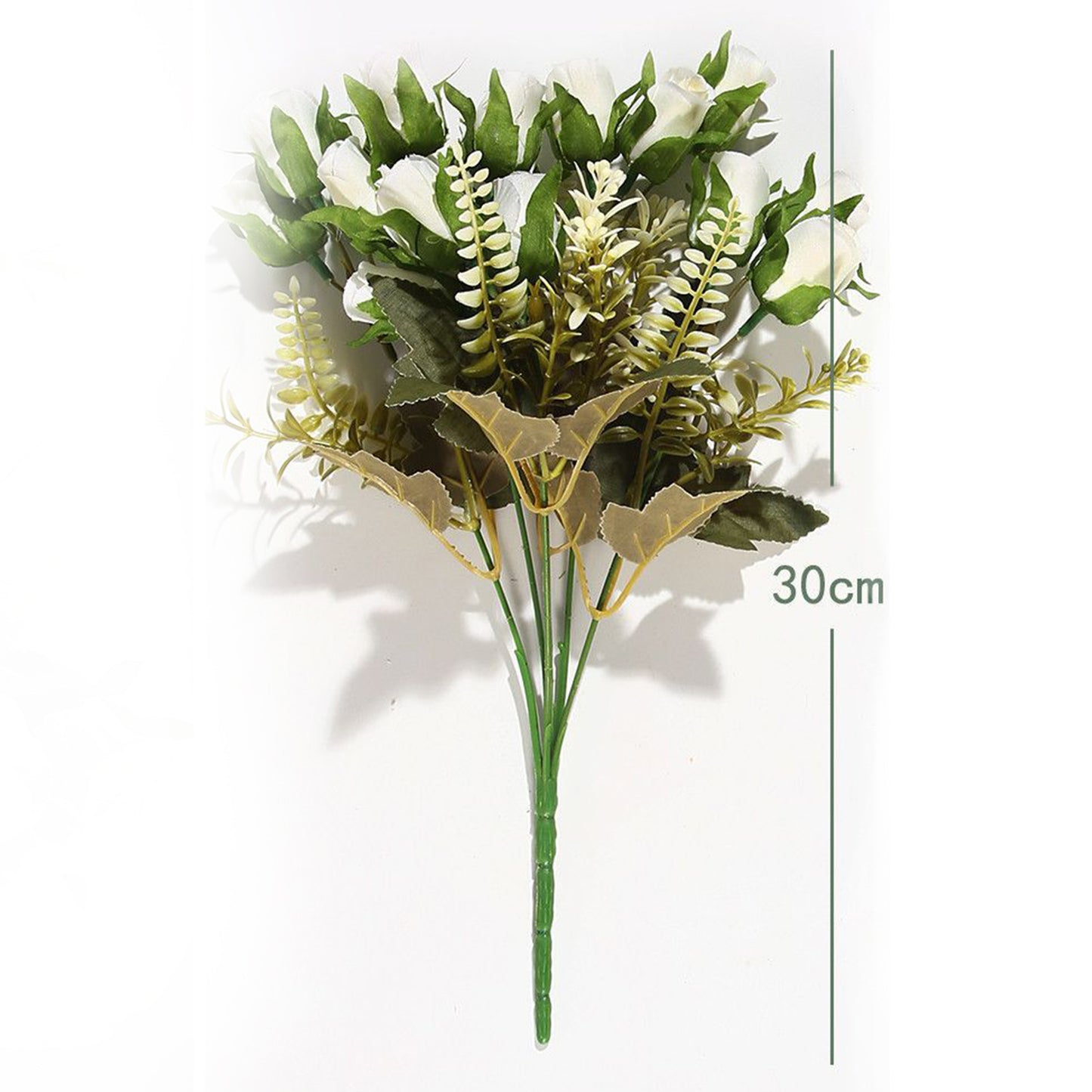 VATTEN HOME Flor DE Ramo Artificial 30CM, Blanco, Polietileno, POLIÉSTER, Hierro, Las Formas Florales Son Completas Y CONSISTENTES, con Capas RICAS, CLÁSICAS Y VERSÁTILES