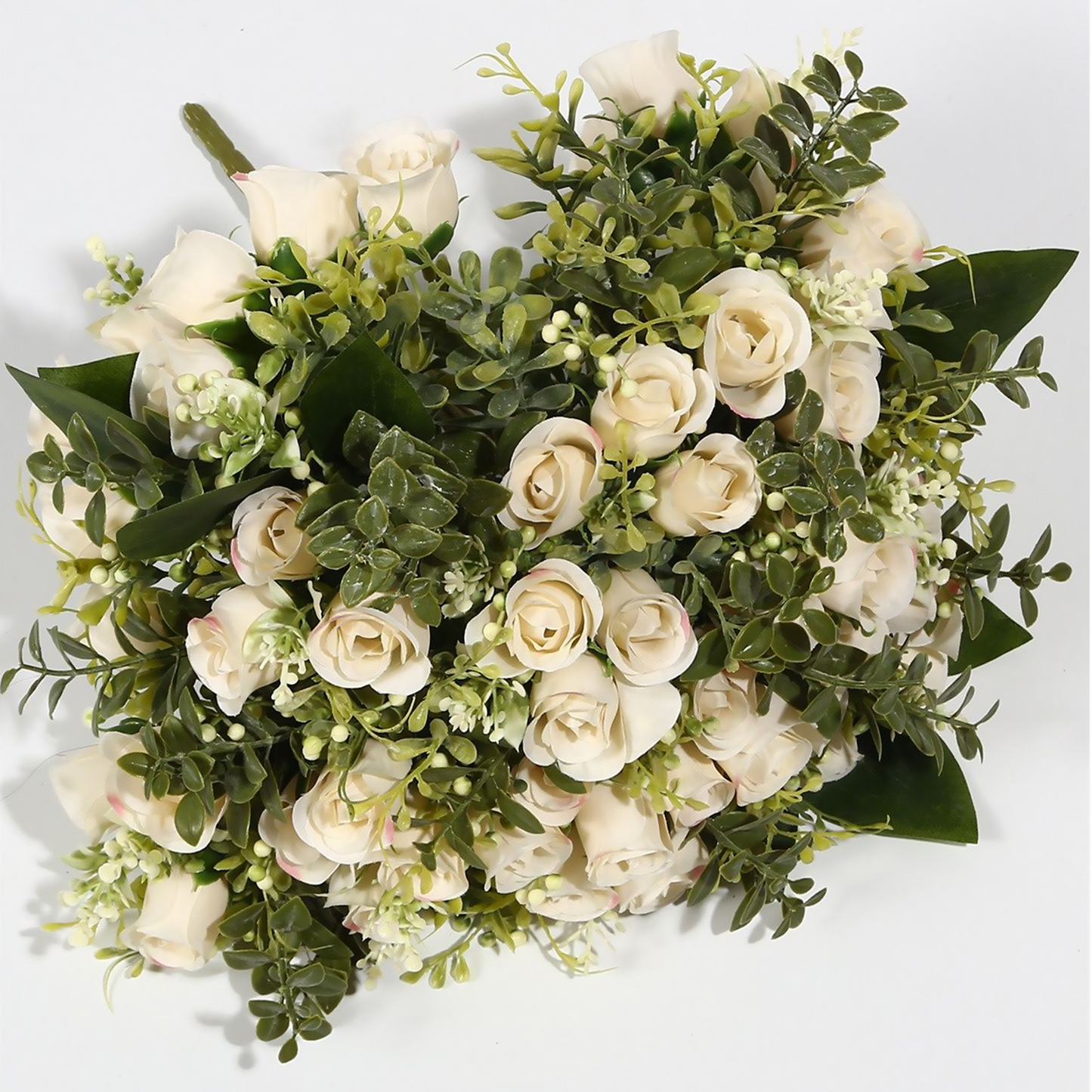 VATTEN HOME Flor DE Ramo Artificial 30CM, Blanco, Polietileno, POLIÉSTER, Hierro, Las Formas Florales Son Completas Y CONSISTENTES, con Capas RICAS, CLÁSICAS Y VERSÁTILES