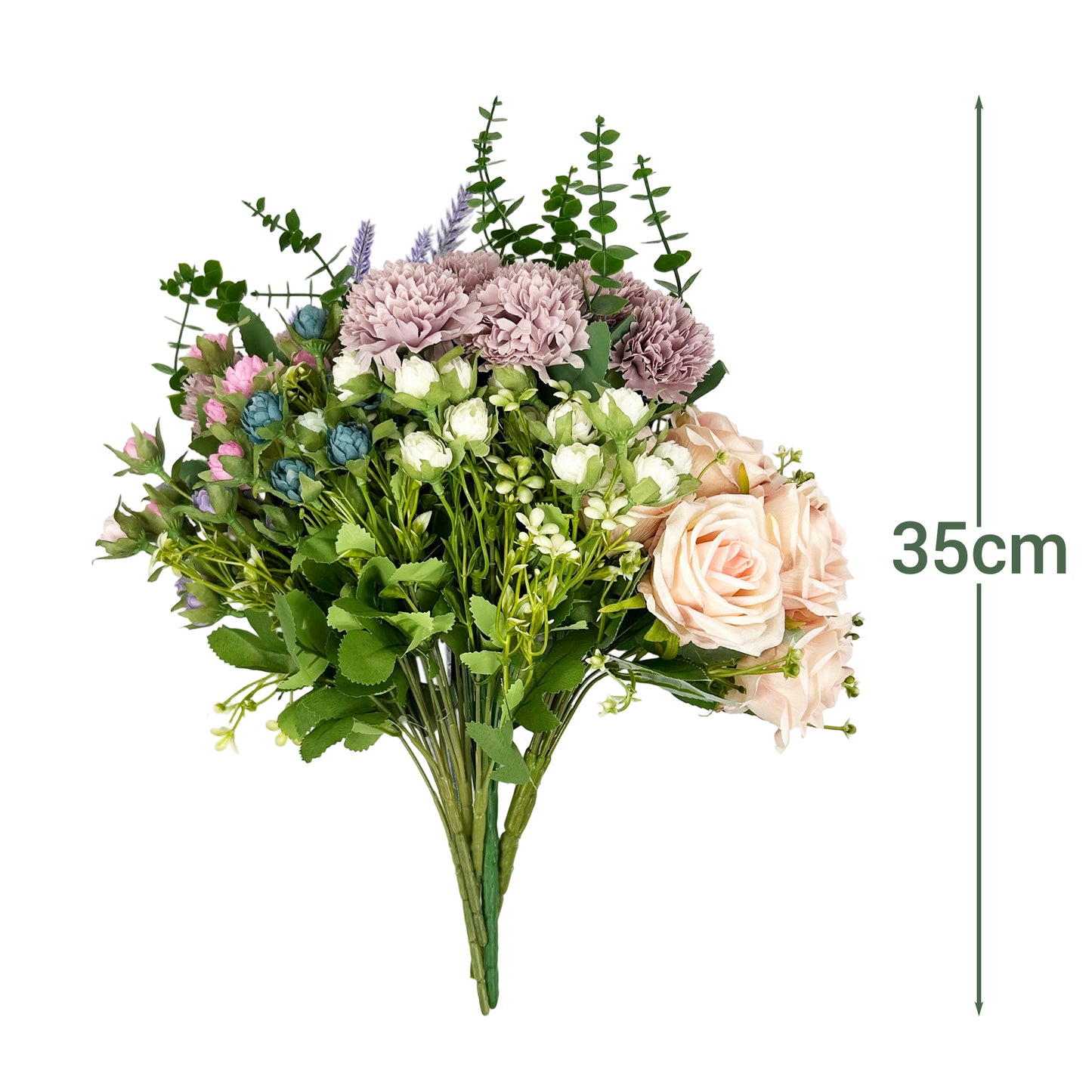 Ramo DE Flores Artificiales, Blanco, Morado, Polietileno+Hierro, Realista, Puro Y Elegante, para Crear FÁCILMENTE UN Ambiente ROMÁNTICO Y Elegante