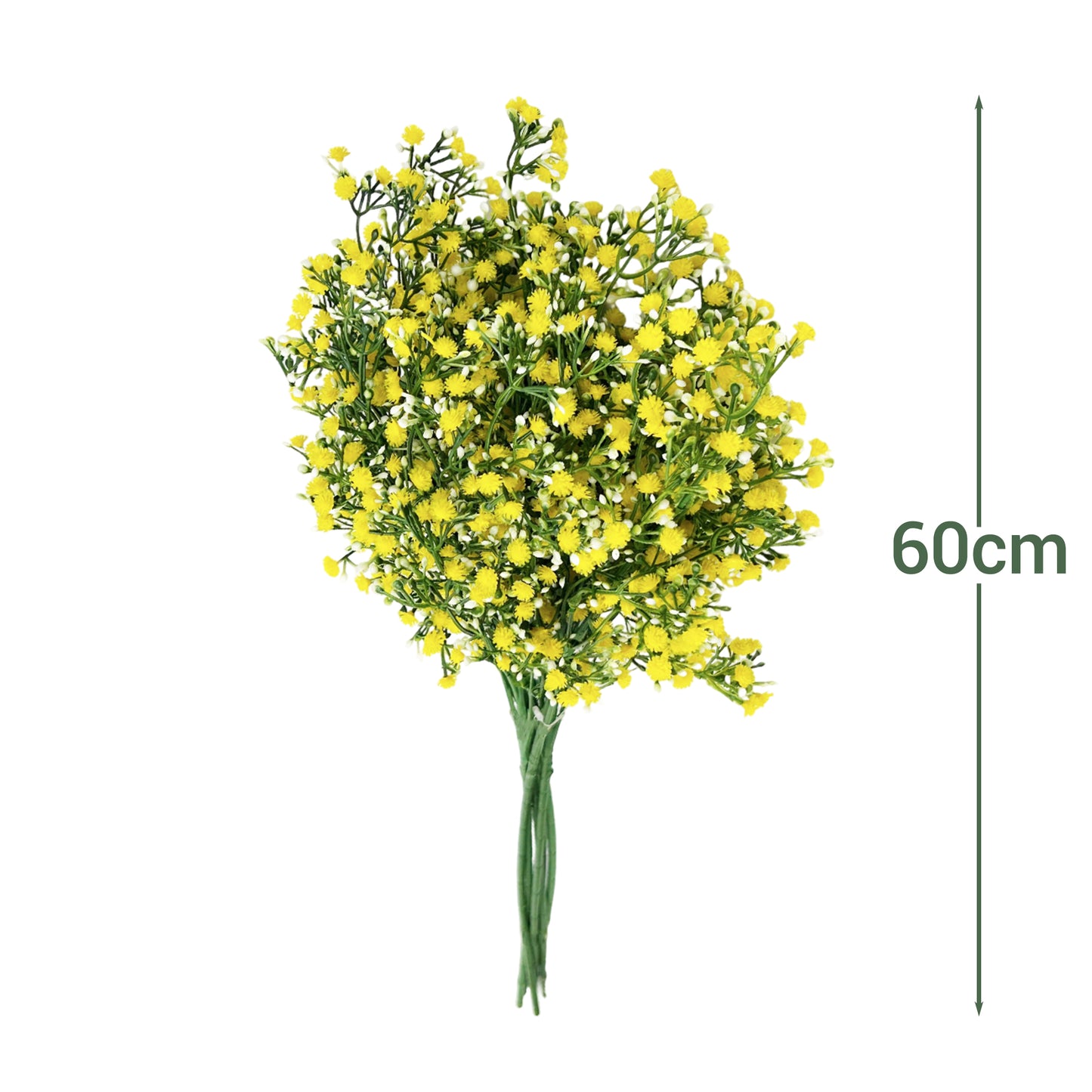 VATTEN HOME 5 Tenedor 25 Cabeza gypsophila Flor Artificial, 60CM, Amarillo, Rosa, Azul, Blanco, tapicería, se Puede Utilizar para arreglo Floral, Paquete Ramo