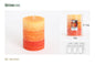 Vela de tres colores en forma de pilar de 7*9,7 cm de parafina con sabor a naranja (naranja) que dura 40 horas
