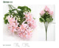 Pequeña flor de 8 tenedores, 42 cm, poliéster de seda rosa, plástico, flores de barrido de tumbas de simulación de hierro, sin necesidad de cuidados, capas ricas, convenientes y hermosas