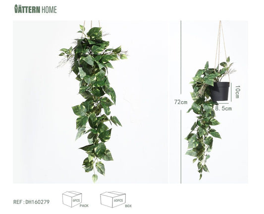 Cesta colgante de rábano verde 72CM, 10*8.5CMPE verde