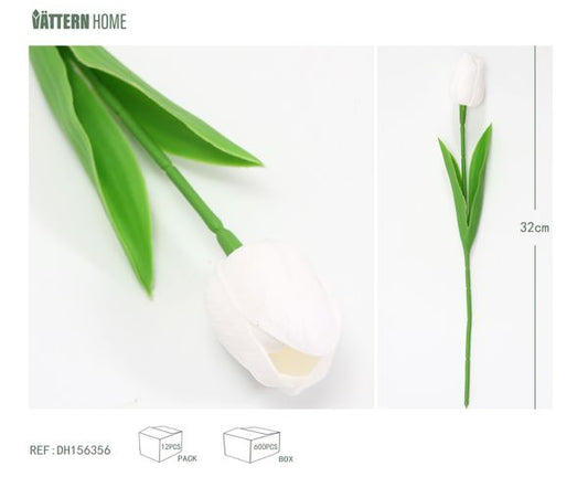 Tulipán blanco individual de 32 cm