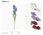 3 lavanda 64CM tela de seda violeta, azul, roja y blanca + plástico + alambre