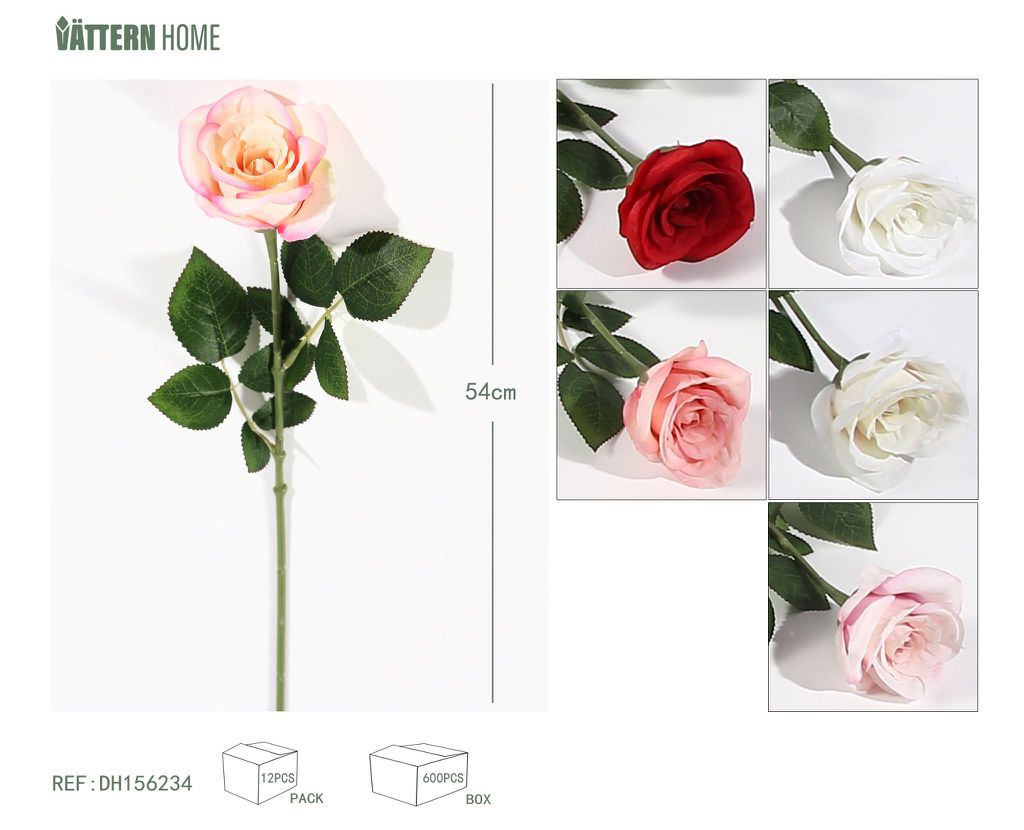 Cabeza de rosa individual 6CM.54CM rosa claro, blanquecino, rojo, blanco, rosa, rosa blanco