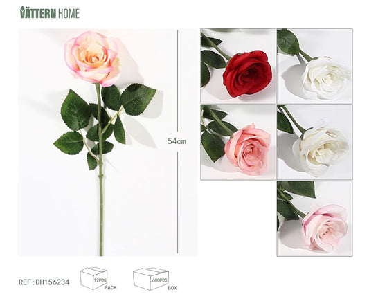 Cabeza de rosa individual 6CM.54CM rosa claro, blanquecino, rojo, blanco, rosa, rosa blanco