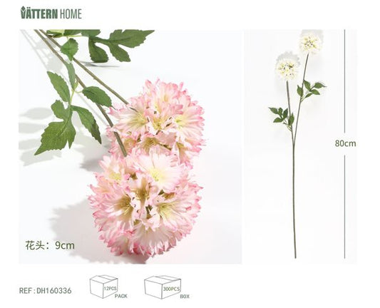 Hortensia artificial de dos extremos tejida en sartén, 80 cm