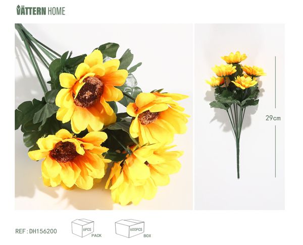 7 tenedores 7 flores girasol 29CM amarillo
