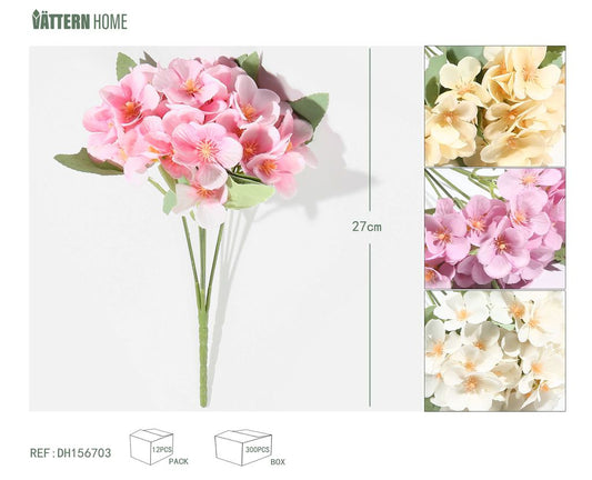 Hortensia de otoño de 5 tenedores 27CM blanco, champán, rosa morado, rosa claro