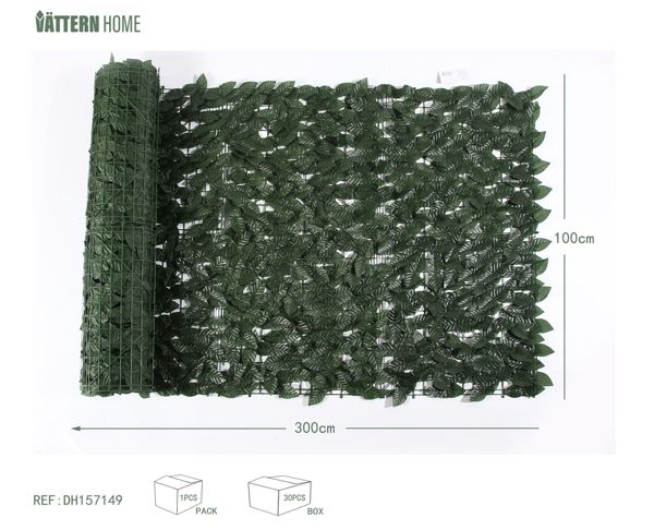 864 piezas de valla de hojas de arce profundas 100*300CM plástico (PE) + poliéster de seda (poliéster), verde grueso y en capas, textura clara, natural y verdadera