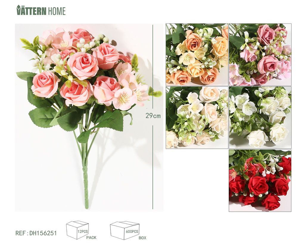 Rosa pequeña de 5 puntas Alice 29CM rosa, blanco, rojo, amarillo claro, blanco, rosa claro