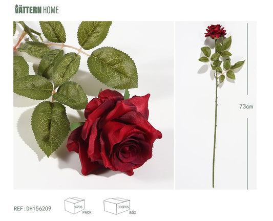 Cabeza de rosa individual 10CM, 73CM rojo
