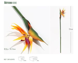 Flor artificial de ave del paraíso grande de 93 cm y tela de seda de 15 cm.