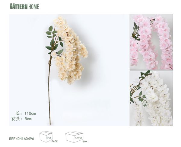 Flores artificiales de pesca Loulan, 110 cm, 5 cm de tela de seda.