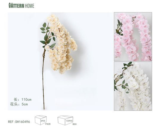Flores artificiales de pesca Loulan, 110 cm, 5 cm de tela de seda.