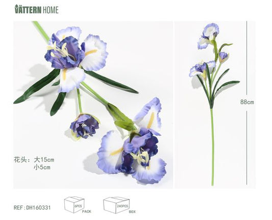 Manta de flores artificiales Yinxing de 88 cm y 17 cm con acabado cepillado en púrpura.