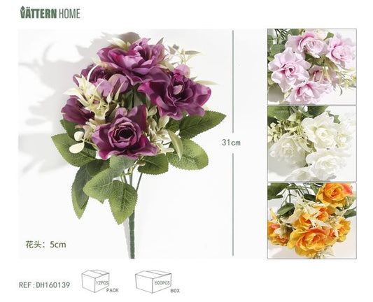 5 flores de gardenia artificiales 31CM, 5CM pam