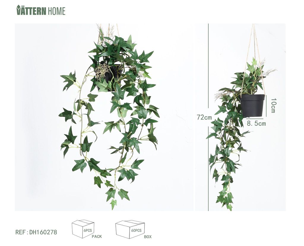 Cesta colgante de boniato 72CM, 10*8,5CMPE verde