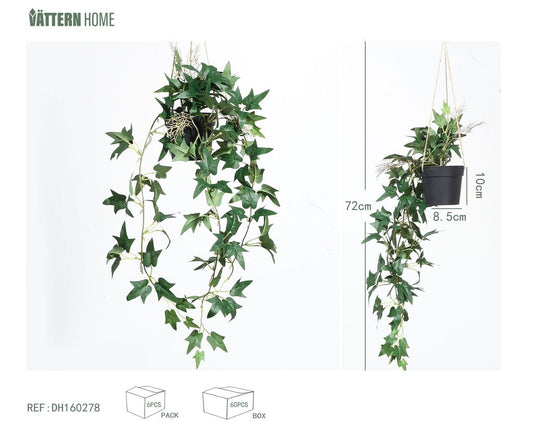 Cesta colgante de boniato 72CM, 10*8,5CMPE verde