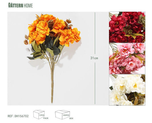 10 flores de cerezo europeas de 31 cm, rojas, rosas, blancas y amarillas.