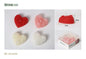 4 velas en forma de corazón de 3*7CM de parafina sabor a campana azul, sabor a crema, sabor a rosa, sabor a fresa (blanco, blanco lechoso, rosa, rojo) que arden durante 3,5 horas