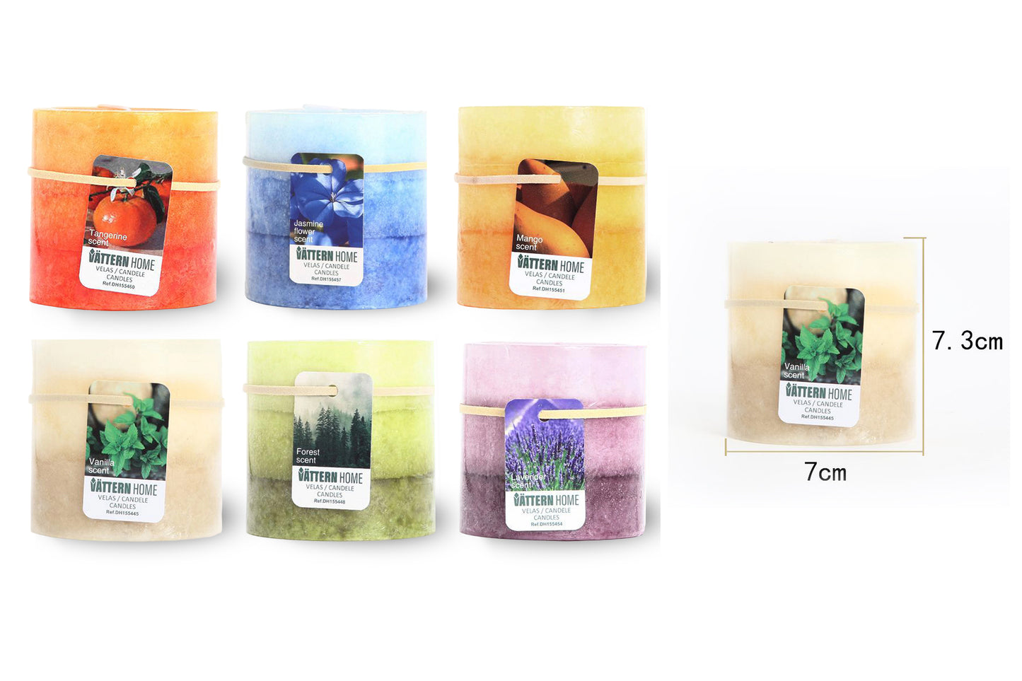 Velas Pilar Aromáticas Perfumadas de Larga Duración Velón Decorativo de Cera Premium Sin Humo, Ideal Regalo Mujer y Hogar