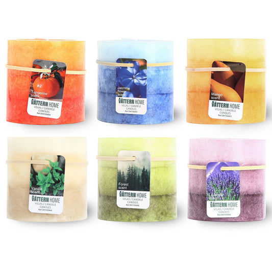 Velas Pilar Aromáticas Perfumadas de Larga Duración Velón Decorativo de Cera Premium Sin Humo, Ideal Regalo Mujer y Hogar