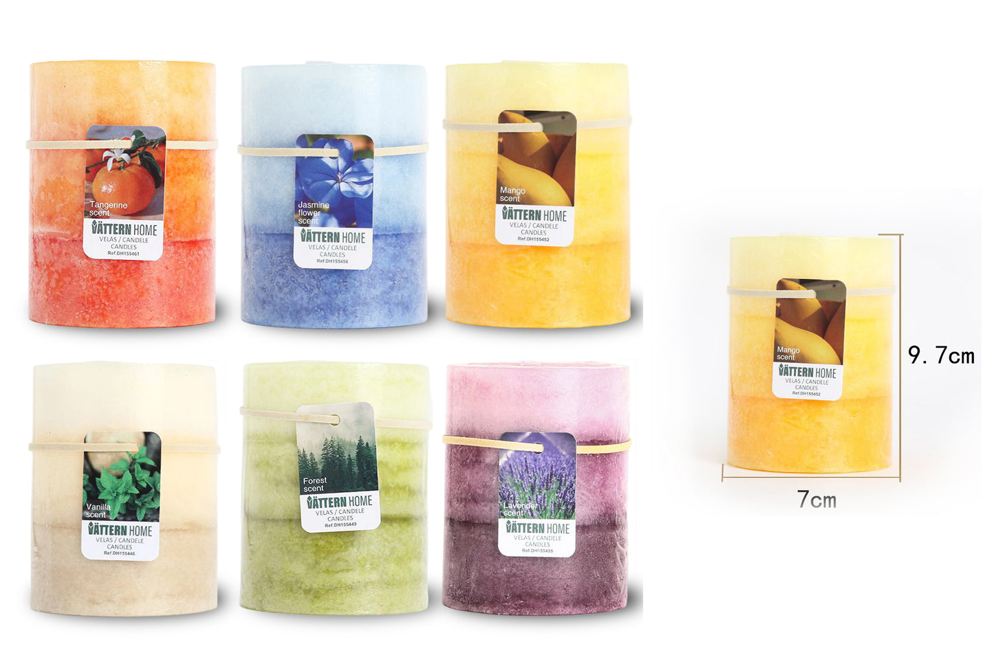 Velas Pilar Aromáticas Perfumadas de Larga Duración Velón Decorativo de Cera Premium Sin Humo, Ideal Regalo Mujer y Hogar