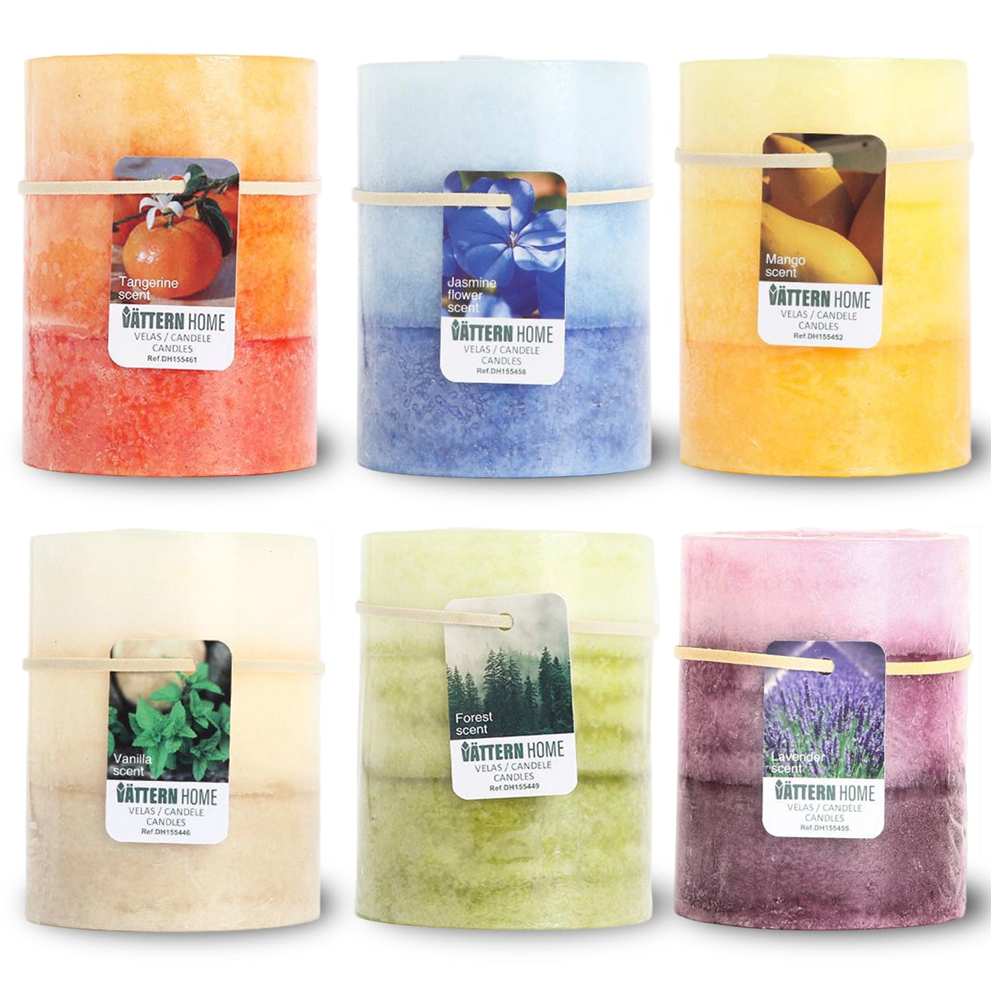 Velas Pilar Aromáticas Perfumadas de Larga Duración Velón Decorativo de Cera Premium Sin Humo, Ideal Regalo Mujer y Hogar