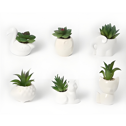 VATTEN HOME Plantas Artificiales 8 * 10CM, CERÁMICA, MACETAS DE Plantas Verdes SIMULADAS para Crear PAISAJES ECOLÓGICOS EN EL Espacio Natural Y Decoraciones ESCÉNICAS