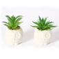Maceta artificial de cerámica con forma de búho (paquete de dos) de 7,5 x 11 cm
