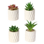 Paquete de 4 macetas de cerámica para plantas artificiales de 6 x 10 cm