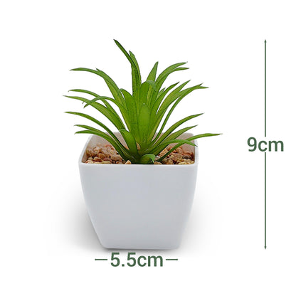 VATTEN HOME Surtido de Plantas Verdes simuladas, plantación con Horquilla, 5,5 x 5,5 x 9 cm, Serie Verde de plástico para Crear un Paisaje de Espacio Natural ecológico, decoración de escenas
