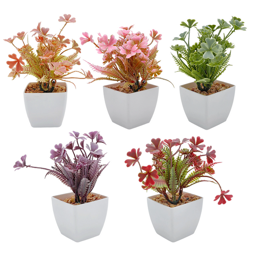 VATTEN HOME Paquete de 5 Plantas en Maceta de simulación de Flores y césped, 5,5 x 5,5 x 11 cm