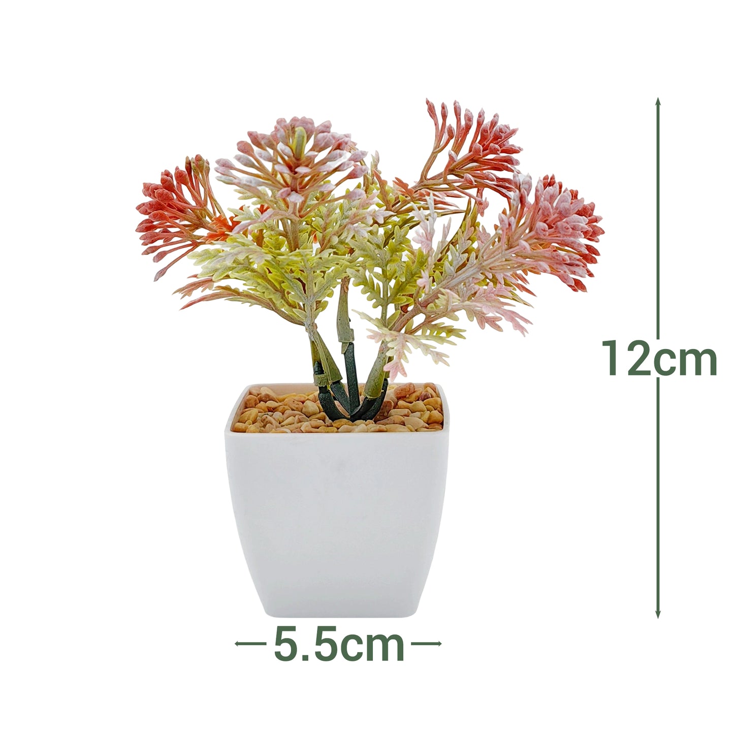 VATTEN HOME Paquete de 5 Plantas en Maceta de simulación de Flores y césped, 5,5 x 5,5 x 11 cm