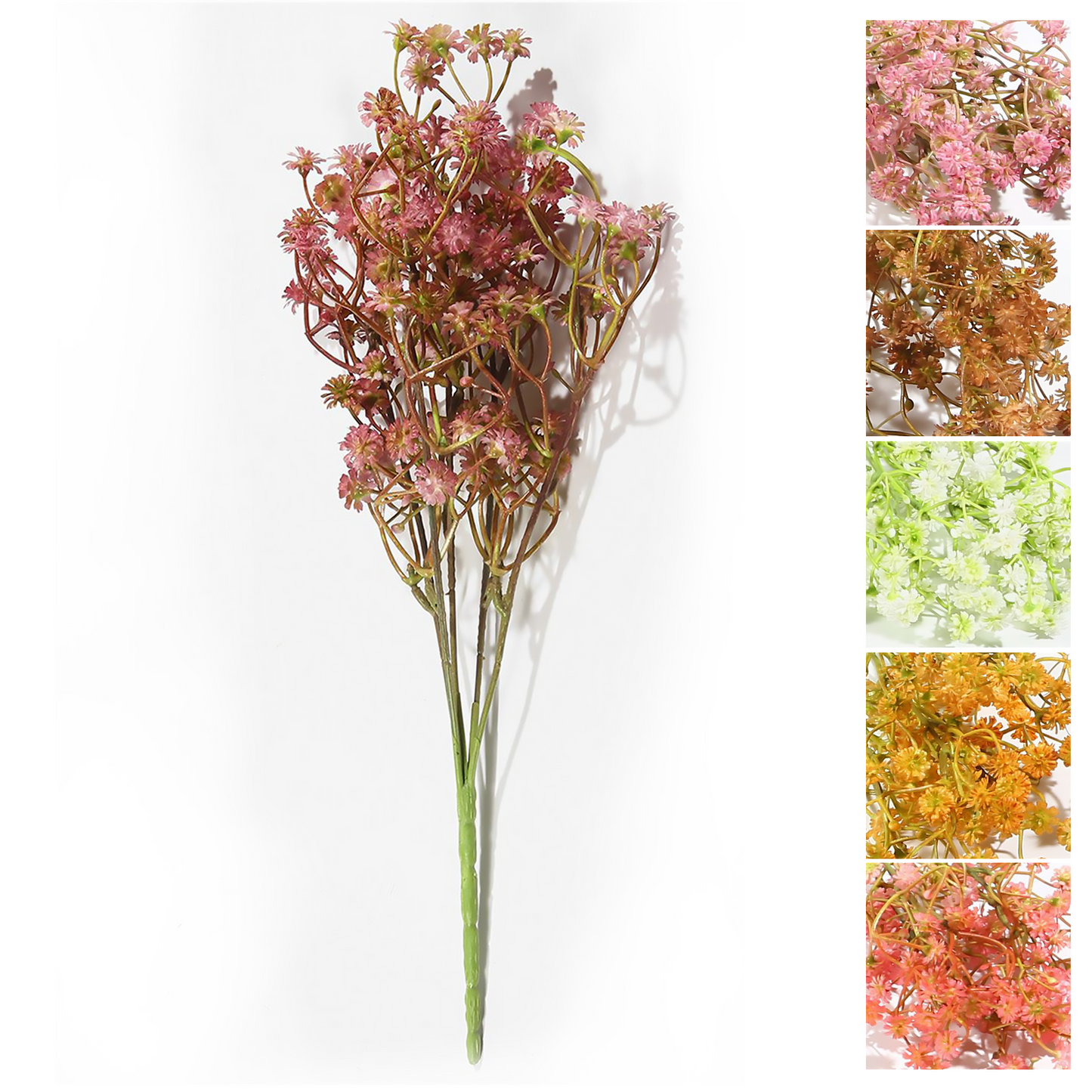 5 cabezas y 3 pies de respiración de bebé 33CM. Naranja, rosa, rojo rosa, café, verde y blanco, naranja claro.