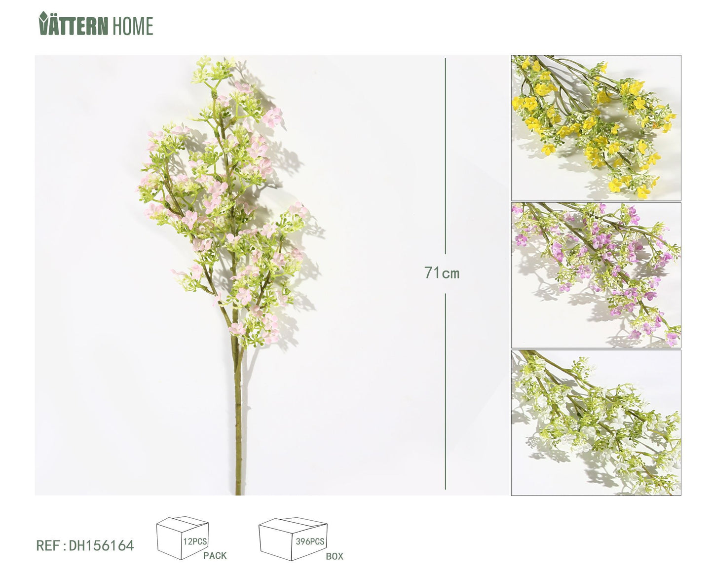 Rama única de flor Duoyoumizai 71CM blanco, morado, amarillo, rosa