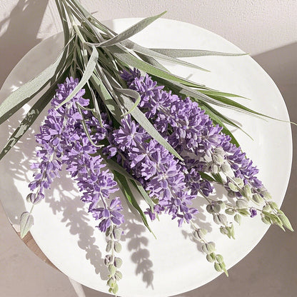 Ramo DE Flores Artificiales, Blanco, Morado, Polietileno+Hierro, Realista, Puro Y Elegante, para Crear FÁCILMENTE UN Ambiente ROMÁNTICO Y Elegante