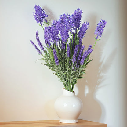 Ramo DE Flores Artificiales, Blanco, Morado, Polietileno+Hierro, Realista, Puro Y Elegante, para Crear FÁCILMENTE UN Ambiente ROMÁNTICO Y Elegante