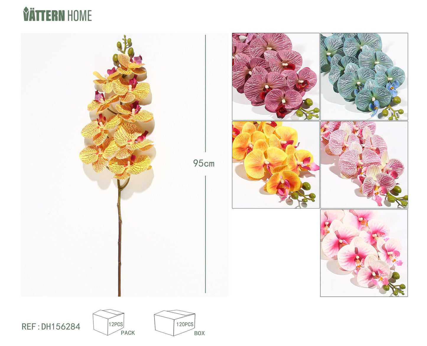 9 orquídeas Phalaenopsis 95CM blanco + morado, puntos morados, puntos amarillos, amarillo, azul, morado