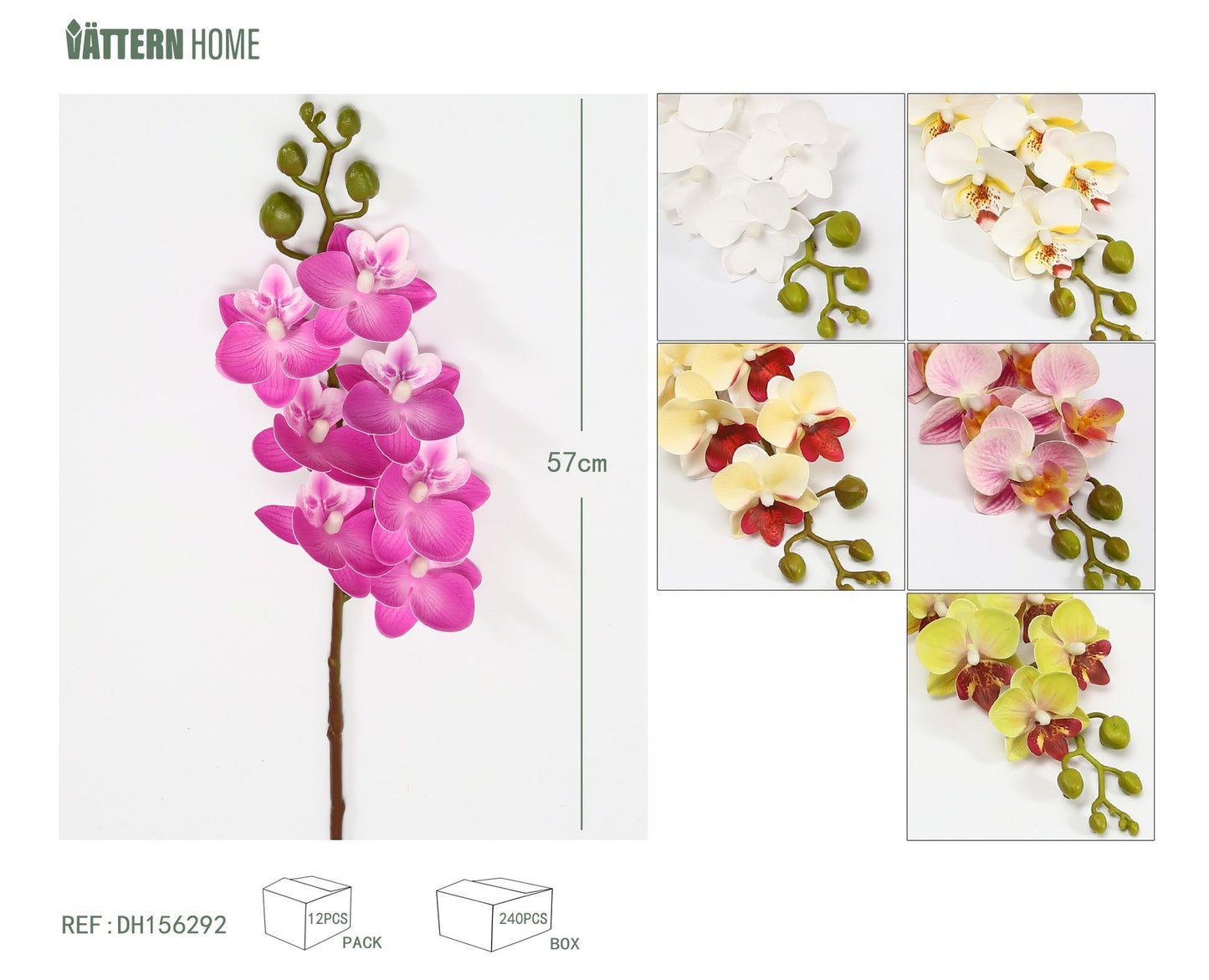 5 orquídeas Phalaenopsis unidas 57CM verde, morado, blanco morado, amarillo, blanco + amarillo, blanco