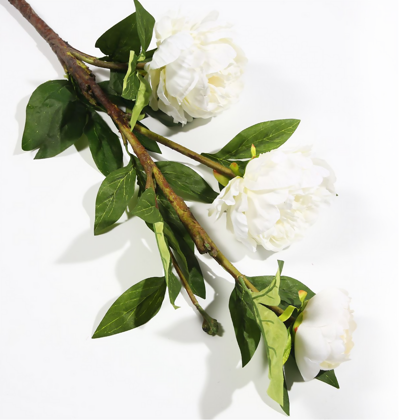 3 Peonías 88CM Blancas
