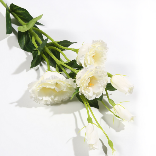 Eustoma multicabezal simple de 78 cm, color blanco
