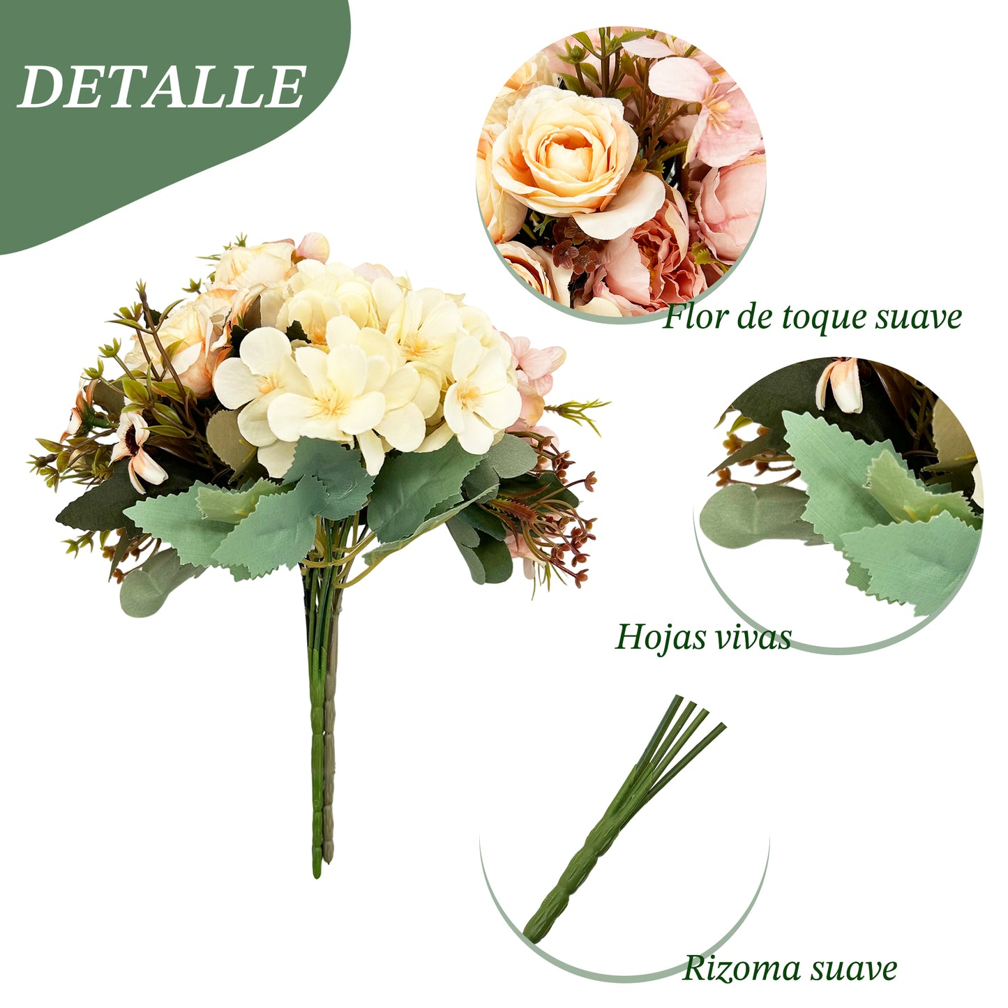 VATTEN HOME Ramos de Tela de Seda Artificial Mixta, adecuados para Ramos de Boda, Decoraciones para Fiestas en el hogar