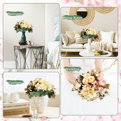 VATTEN HOME Ramos de Tela de Seda Artificial Mixta, adecuados para Ramos de Boda, Decoraciones para Fiestas en el hogar