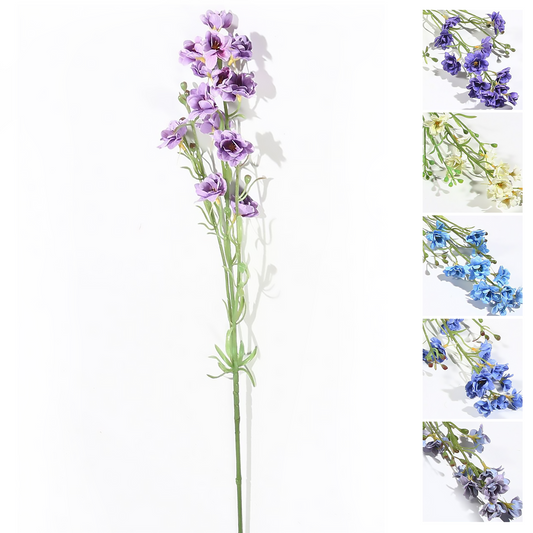 Delphinium de una sola rama 83CM morado oscuro, morado, lavanda, blanco, azul real, azul