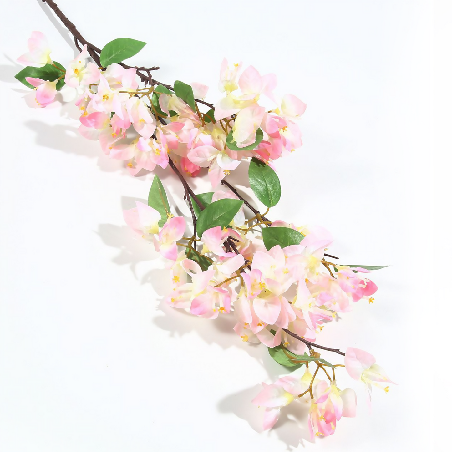 Flor de buganvilla de una sola rama larga de 95 cm en tela de seda rosa